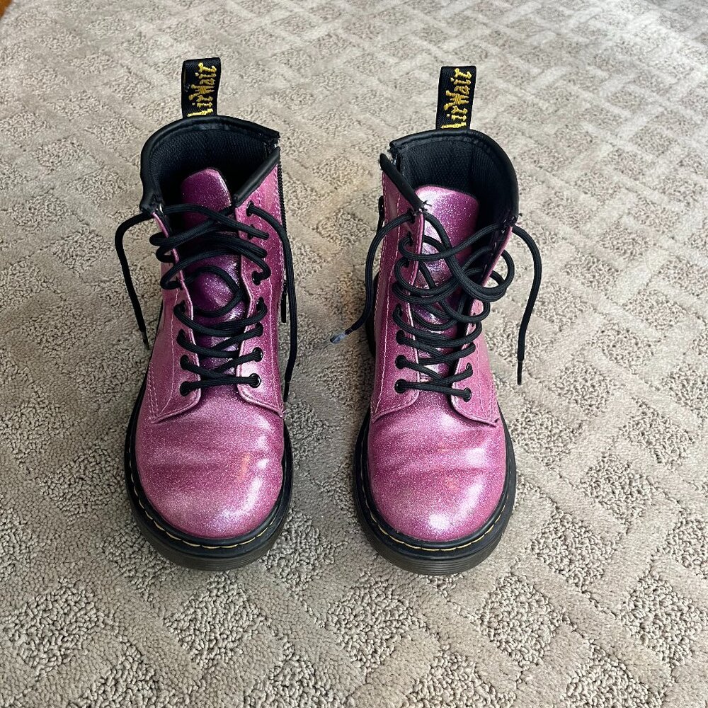 Doc Martin Junior 1460 pink glitter boots